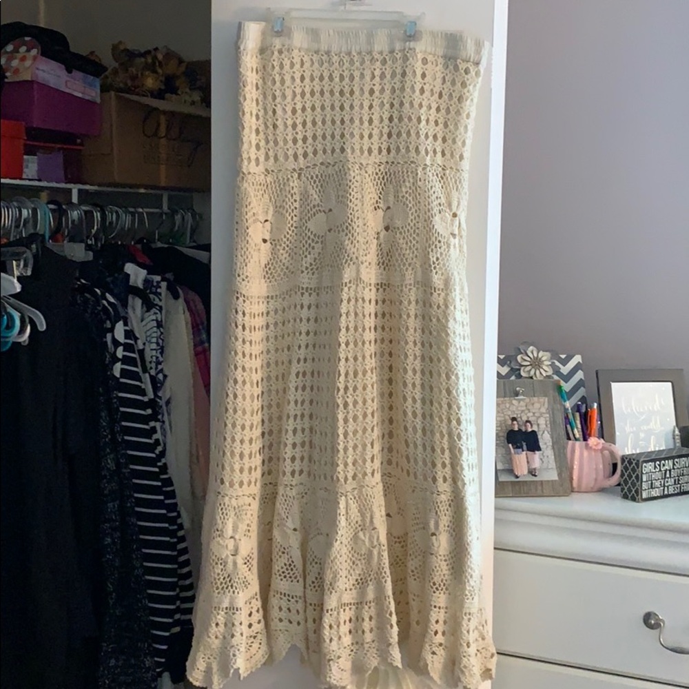 Cream Crochet Skirt